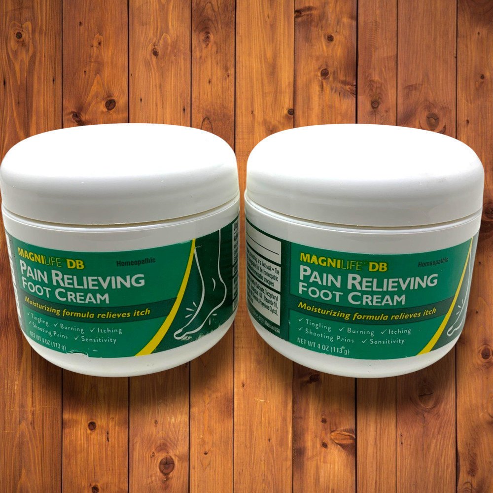 Lot 2 x NEW MagniLife DB Pain Relieving Foot Cream 4 oz Homeopathic Sealed
